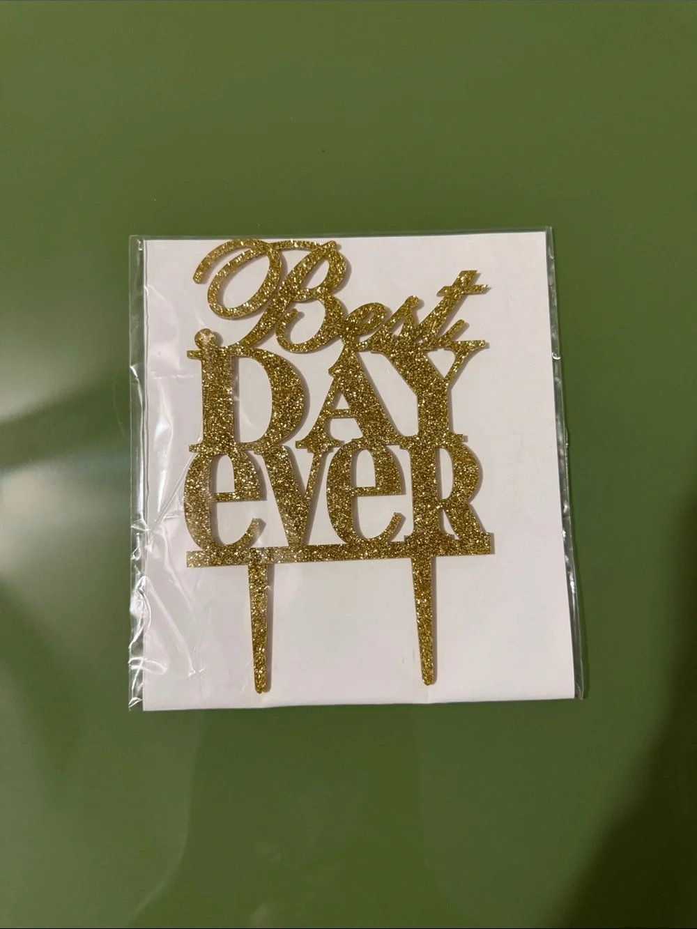 Gold 'Best Day Ever' Cake Topper - Home Party Supplies